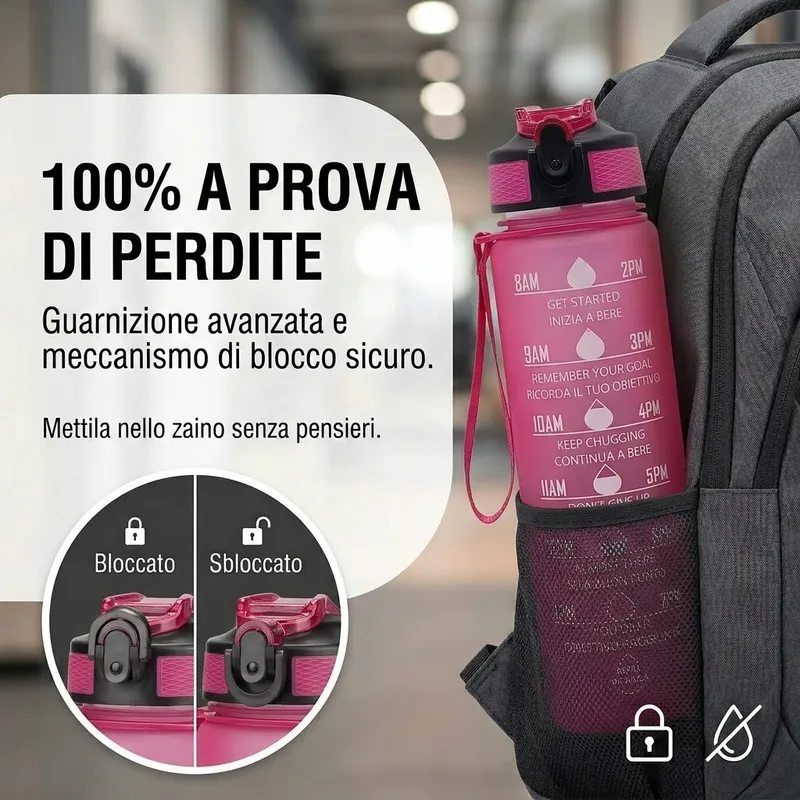 Borraccia rosa lifestyle donna